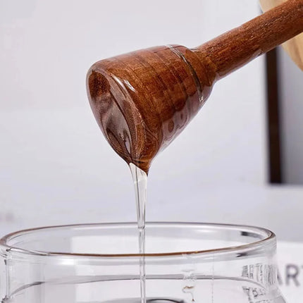 Wide Mouth Glass Storage Bottles with Dipper And Lid - Honey Jars And Syrup Dispenser Containers for Storing Honey And Syrup