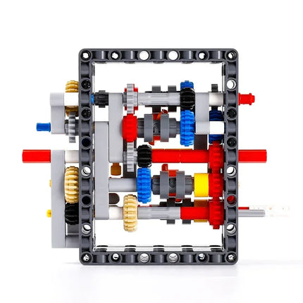 135PCS MOC Ultra-compact 8+N+R-Speed Sequential Model Building Blocks Gears Speed Transmission Gearbox Technical Bricks DIY Toys
