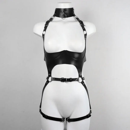 Women Sexy Sex Bondage Body Harness Belt Pu Leather Lingerie Bdsm Thigh Garter Belt Gothic Clothing Festival Rave Outfit