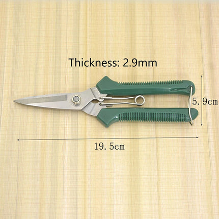 190mm Straight Head Pruning Shears Stainless Steel Non Slip Handle Garden Scissors For Bonsai Household Use