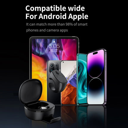 JX-12 Bluetooth Remote Control Wireless BT5.3 Camera Shutter Multifunctional Smartphone Selfie Button Controller Scrolling Ring
