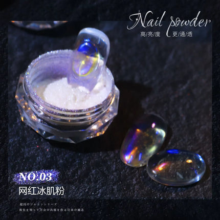 Aurora Mirror Glitter Nail Art Powder Ice Chameleon Rubbing Pigment Dust Sparkly Charm Nails Design Accessory DIY Decorations