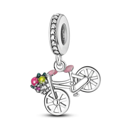 Charm Hot Sales 925 Sterling Silver Charms Beads CZ pave Round Charms Fit Original Bracelet Necklace Charms Jewelry Gift DIY