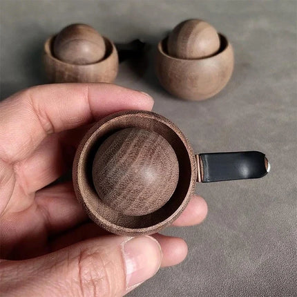 Natural Wood Car Diffuser Flame-Proof Spherical Air Freshener Wooden Odor Eliminator for Car & Home Bedroom Office Desk Interior