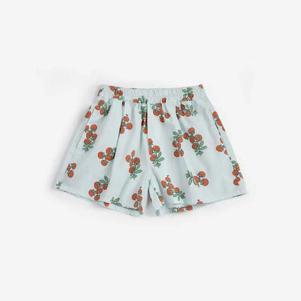 2026BC Short-sleeved Set Boys' Printed Shirt Shorts Polo Shirt Casual Pants Girls' Wide-Leg Pants Short Skirt
