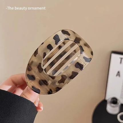 Vintage Solid Oval Teeth Hair Clip For Women Girl Long Hair Holder Hairpin Headband Back Head Hair Claw Fashion Hair Accessories