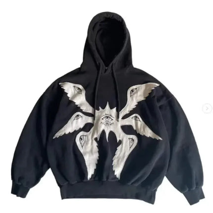 2000s vintage Street New Fashion South pole Men Black Hoodie Super Skull embroidery Hoodie Couple Harajuku Y2k Top Street Wear