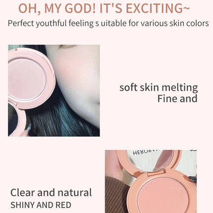 HerorangeHR402 Serbuk Serbuk Monokrom Kalis Air Panjang Tahan Lama Plat Peach Orange Kabus Lembut Lembut Matte Semulajadi Blush