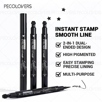 Double-ended Seal Liquid Eyeliner, Multiple Seal Styles, Quick-drying, Suitable for Various Makeup Looks, Eye Makeup