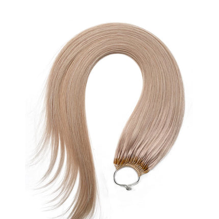 DIYOMO Korean 100% Human Hair Cotton Thread Double Head Double Brushed Feather Hair Extensions Natural Color Pure Cotton