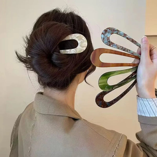 French Styles Hair Forks Hair Sticks Acetic Acid U-Shape Hair pins Bun Women Girls Vintage Hairstyle Hair Accessories Headband