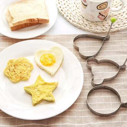 Stainless Steel Omelette Mold Maker Love Star Bear Flower Fried Egg Mold Pancake Shaper Cooking Baking Tools Kitchen Accessories