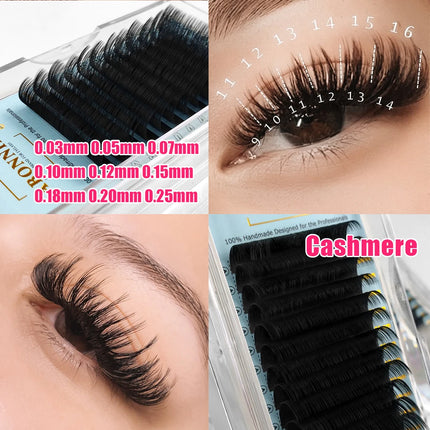 Abonnie Matte Black Volume Cashmere Lashes C CC D Individual Eyelash Extensions Makeup Cilios