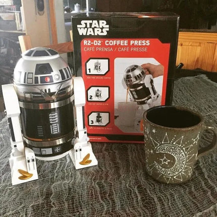 Star Wars R2-d2 960ml Moka Hand Coffee Maker Cartoon Robot Office Home Manual Thermal Stainless Steel Pressing Mini Coffee Pot