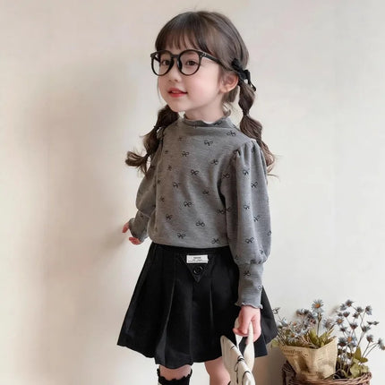 Kids Girls' 2026 New High-Neck Base Shirt Autumn and Winter Children's Long-Sleeve T-Shirt Winter Warm Baby Girl Top