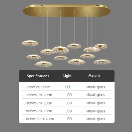 Dining room pendant light Modern villa dining room Kitchen pendant light designer glass Multi-head Hanging Lamp pendant light