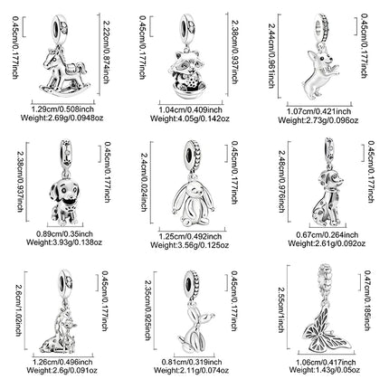 925 Sterling Silver Animal Series Little Lion Butterfly Spot Dog Charms Beads Fit Original Pan Bracelet High Quality DIY Jewelry