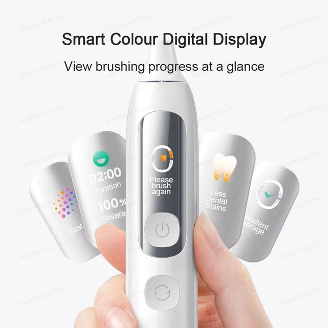 MIJIA Smart Servo-Oscillation Electric Toothbrush Pro, IPX8 Waterproof & Travel Lock, 180-day long battery life, App Control