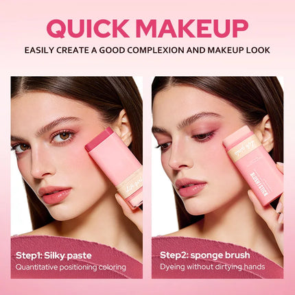Life Girls Peach air multi purpose blusher stick,Natural and comfortable to wear, with a natural makeup effect. Highlighting blu