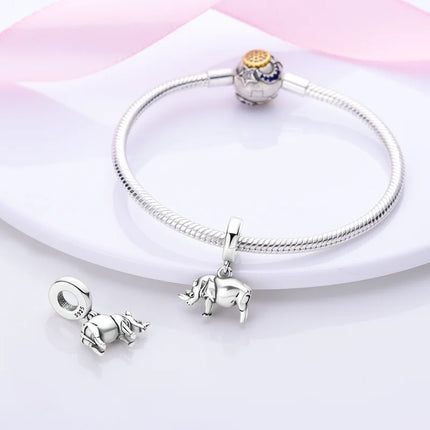Inlaid Zircon Charm Beads 925 Sterling Silver Color Love Heart Snake Dangle Fit Original Bangle Bracelet Charms Pendant Jewelry