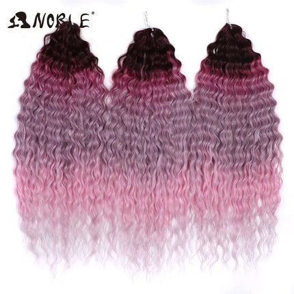 Noble 24Inch 300g Crochet Hair Curl Hair Water Wave Ombre Blonde Twist Crochet Hair Braid Hair Deep Wave Braiding Hair Extension