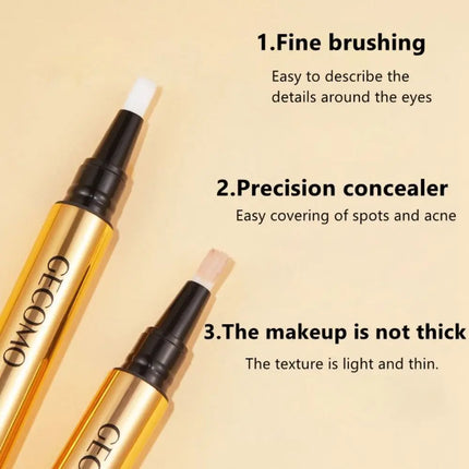 Moisturizing Concealer Pen Easy covering of spots and acne Light Texture Brightening Pen Long Lasting Waterproof Brush Concealer