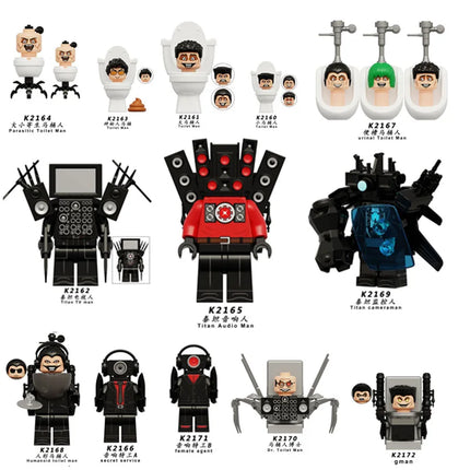 KDL821 KDL822 KDL823 KDL826 Toilet Man TV Man Building Blocks Miniature Ornament Toy Micro Ornament Model Assembly Kit