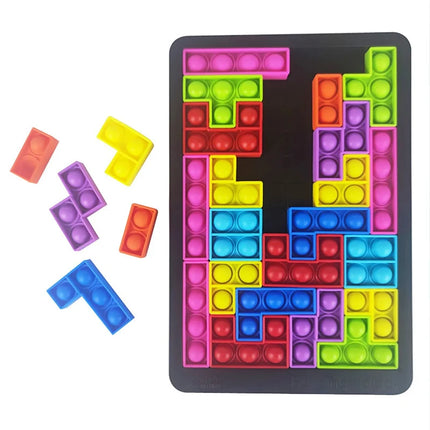27pcs Jigsaw Russia Puzzle block Pop Finger toys Anti-stres Popet Push Bubble Sensory Toy puzzle board educational toy to child