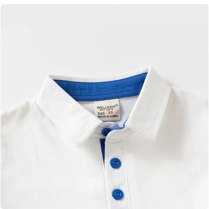 2026 Boys Short Sleeve Polo Shirt 100% Cotton Summer 2-6Y Kids Solid Color Soft and Breathable T-shirt for Children Clothes