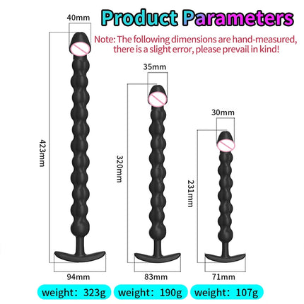 Extra-long Anal Dildo Butt Plug Prostate Massager Adult Gay Anal Beads deeper Stimulation G-spot Clitoral Sex Toys for Men Women