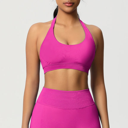 Women Sports Bra Seamless Halter Clothes Push-up Vest Brassiere Gym Top Backless Fitness Yoga Workout Running Underwear