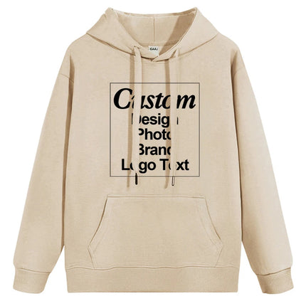 High Quality Custom Hoodie Cotton Sweatshirt Print Embroidery Brand Logo Text Photo Design Men Women Famliy Team Clothing 300g