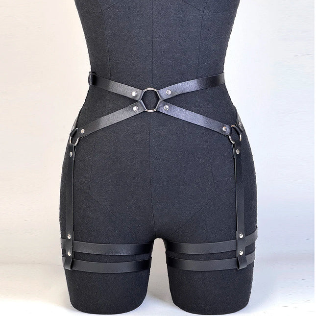 Leg Harness Bandage Sexy Thigh Garter Women Gothic Fetish PU Leather Garter Belt Bdsm Clothing Accessory