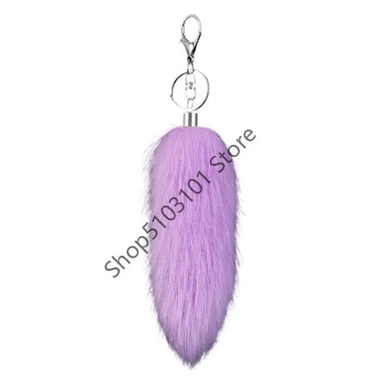 16cm Foxes Tail Keychain Faux Furs Foxes Tail Keyring Soft Furry Bag Hangings Charm Pendant Key Handbag Pendant Accessorise