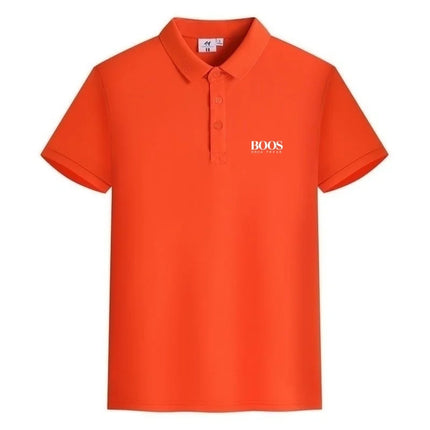 New high-quality men's short-sleeved polo shirt, summer fashion, casual, comfortable, breathable, and cool top