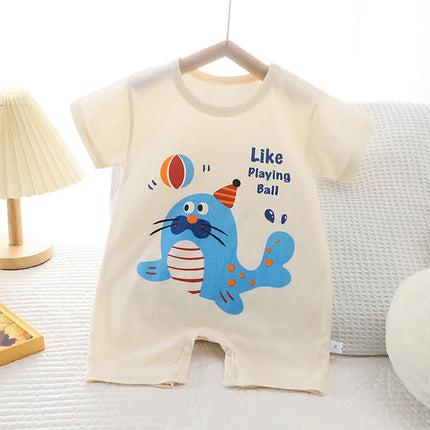 New Summer Baby Crawling Clothes  Newborn Children Jumpsuit Boy Baby Thin Girl Short-sleeved romper