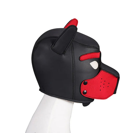 Fashion Puppy Cosplay Dog Mask Head Gear Party PU Leather Rubber Unisex Masks Adjustable Shoulder Strap Leather Chest Harness