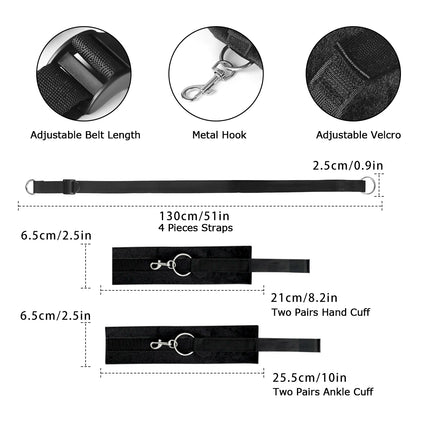 SM Slave Bed Handcuff Ankle Cuffs Strap System BDSM Bondage Gears for Adult Couple Sex Games 18+ Handcuffs Leg Cuff Sex Toy Kits