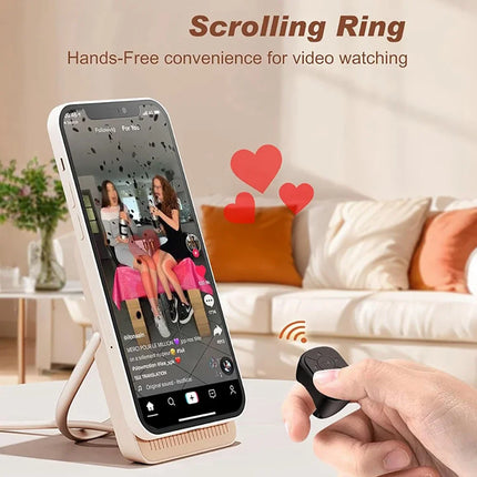 Mobile Phone Video Remote Control Button Mini Fingertip Ring Remote Control Blutooth 5.3 Scrolling Fingertip Controller Page