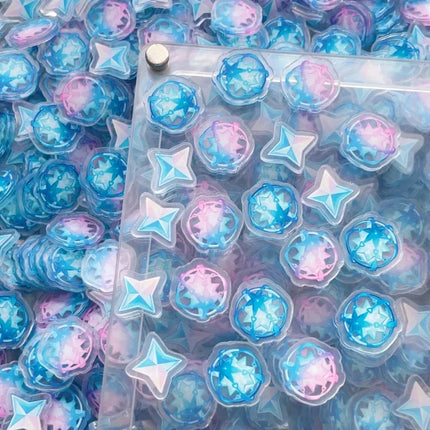 Game Impact Focalors Forina 20Pcs 2cm Patch Keychain Hair Tie Refrigerator Sticker Phone Case DIY Accessories Acrylic Sheets
