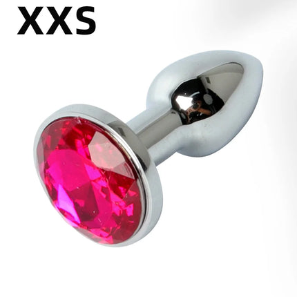 Mini Metal Anal Plug XXS Small Anal Dilator For Adult Men Women Butt Plug With Round Crystal Female Masturbation Anus Sex Toys