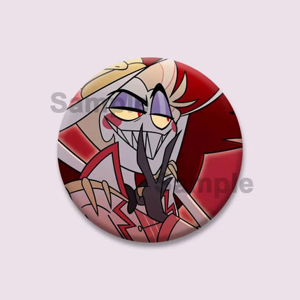 Lucifer Alastor Duckies Soft Button Pins DIY Round Snap-in Brooches Backpack Shirt Accessories  Customize Cartoon Cosplay Badge