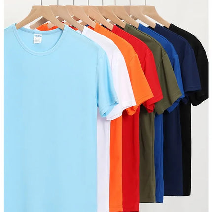 Men's Short Sleeve Sport T-shirt Quick Dry Running Blue Football Training Fitness Casual Wear Polyester Fiber round Neck T-shirt