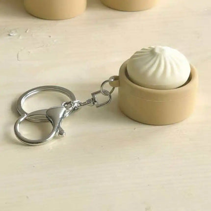 Keyboard Clicker Fdget Dumpling Keychain Sensory Anxiety and Stress Relief for Adults Kids Decompression Gifts Novelty Gadgets