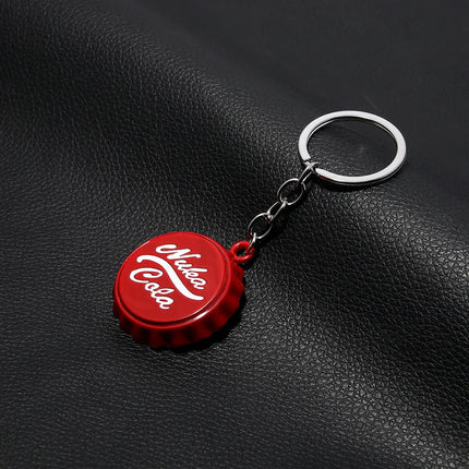 Game Series Red Letter Coke Bottle Cap Bottle Opener Multifunctional Pendant Keyring Men Women Backpack Jewelry Accessories