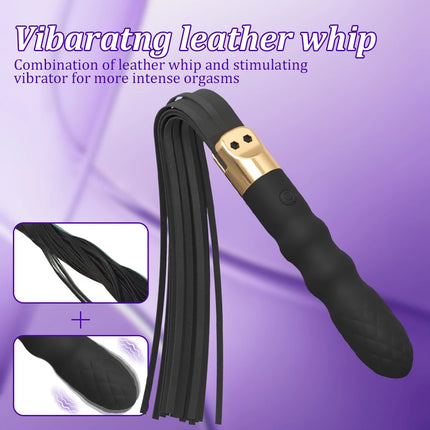 Leather Sex Whip Adults BDSM Anal Vibrator G Spot Massage SM Paddle Adult Play Bedroom Spanking Restraint Bondage Role Play 18+