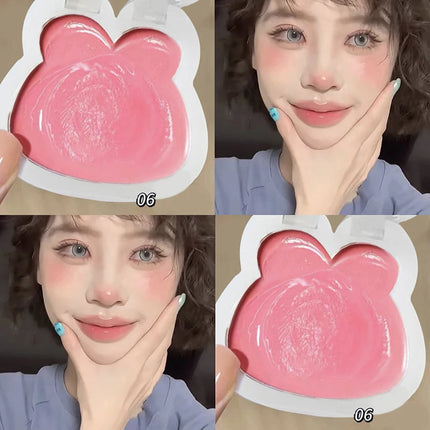 Water Gloss Cheek Cream Monochrome Blush Paste Mud Purple Orange Tint Brighten Lips Cheek Contour Rouge Waterproof Makeup Blush