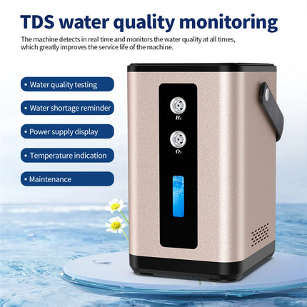 SUYZEKO Hydrogen  Inhalation Machine, 99.99% portable Purity Dual Outlet H2 Generator, PEM molecular  Water Electrolysis Ionizer