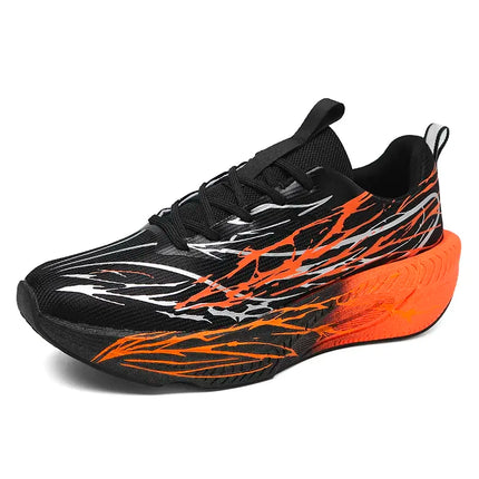 New Couple Sports Shoes Heartbeat Popcorn Carbon Plate Soft Sole Running Shoes for Men Women Fashion Casual Student Sneakers
