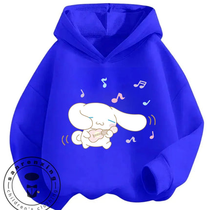 Street Fashion Cinnamoroll Hooded Sweatshirt Boys Girls 3-14Y Autumn Winter Cute Kawaii Cartoon Hot Outdoor Casual Lovely